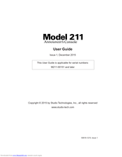 Studio Technologies Model 211 User Manual