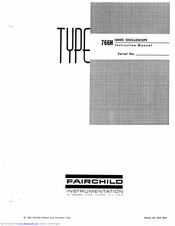 Fairchild 766H SERIES Instruction Manual
