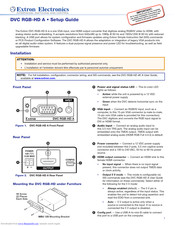 Extron electronics DVC RGB-HD A Setup Manual