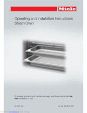 Miele DG 6500 Operating And Installation Instructions