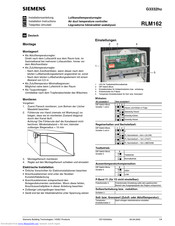 SIEMENS RLM162 Installation Instructions Manual