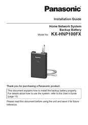 Panasonic KX-HNP100FX Installation Manual