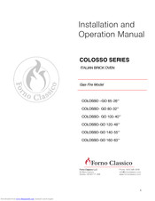 Forno Classico Colosso 140 Installation And Operation Manual
