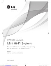 LG MCT565, MCS565F/W Owner's Manual