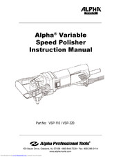 Alpha Professional Tools VSP-220 Instruction Manual