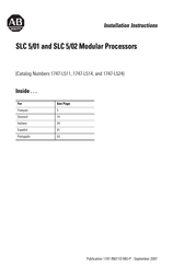 ALLEN BRADLEY SLC 5/01 Installation Instructions Manual
