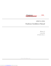 CIG ONT G-25A Hardware Installation Manual