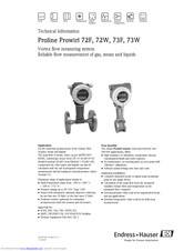 Endress+Hauser Proline Prowirl 72W Technical Information