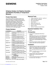 Siemens QFA3100 Installation Instructions Manual