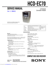 Sony HCD-EC70  (MHC-EC70 Mini Hi-Fi System) Service Manual