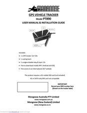 Mongoose PT890 User Manual & Installation Manual