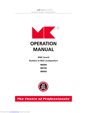 M&K Sound IW150 Operation Manuals