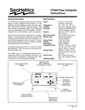 SeaMetrics FT500 Series Instructions