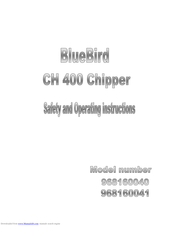 Bluebird 968160040 Safety And Operating Instructions Manual