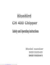 Bluebird 968160041 Safety And Operating Instructions Manual