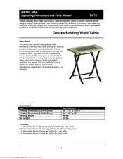 Metal Man FWTD Operating Instructions And Parts Manual