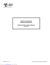 David Clark 41021G-01 Installation And Operation Manual