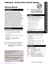 Advantech PCM-3643 Startup Manual