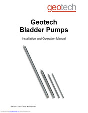 Geotech Bladder Pumps Installation And Operation Manual