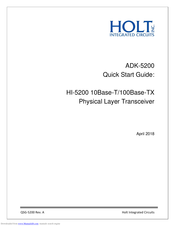 HOLT ADK-5200 Quick Start Manual