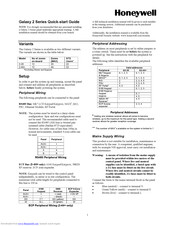 Honeywell Galaxy 2-44+ Quick Start Manual