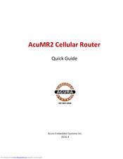 Acura Embedded Systems AcuMR2 Quick Manual