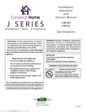 European Home J-60-LC Installation, Operation And Owner's Manual
