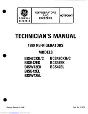 GE Monogram BISW42EL Technician Manual
