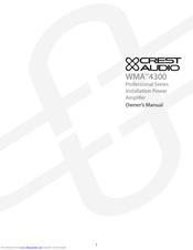 Crest Audio WMA 4300 Owner's Manual