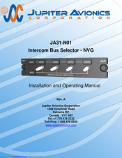 Jupiter Avionics JA31-N01 Installation And Operating Manual