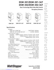 Watt Stopper DSW-302-347 Installation Instructions Manual