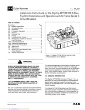 Eaton Digitrip OPTIM 550 KEP3125T52 Installation Instructions Manual