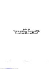 ORTEC 566 Operating And Service Manual