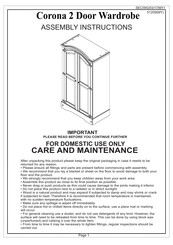 Mercers Furniture Corona 2 Assembly Instructions Manual