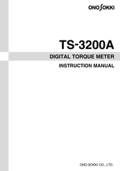ONOSOKKI TS-3200A Instruction Manual