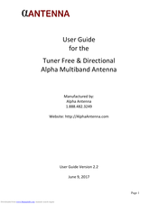 Alpha Antenna Alpha Multiband Antenna User Manual