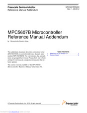 Freescale Semiconductor MPC5607B Reference Manual Addendum