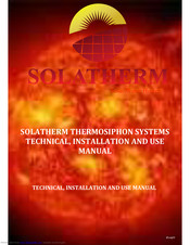 SOLATHERM STHS 160 Technical, Installation And Use Manual