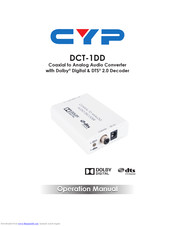 CYP DCT-1DD Operation Manual