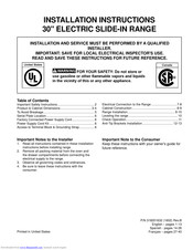 Frigidaire CGES3065PW Installation Instructions Manual