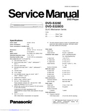 Panasonic DVD-S325E Service Manual