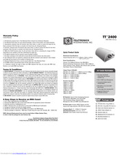 Teletronics International TT2400 Quick Product Manual