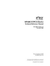 Force SPARC/CPCI-522 Technical Reference Manual
