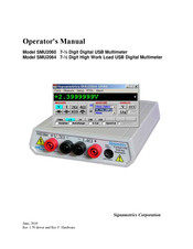 Signametrics Corporation SMU2064 Operator's Manual