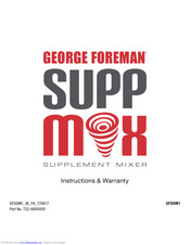 George Foreman SUPP MIX  GFSDM1 Instructions & User's Manual