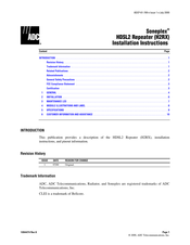 ADC SONEPLEX H2RX Installation Instructions Manual