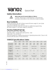 Raytec VARIO2 w8 Quick Start Up Manual
