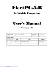 Cartft FleetPC-5-B User Manual