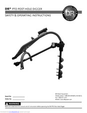 DR Power Equipment PTO POST HOLE DIGGER Safety & Operating Instructions Manual