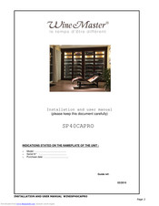 WINEMASTER SP40CAPRO Installation And User Manual